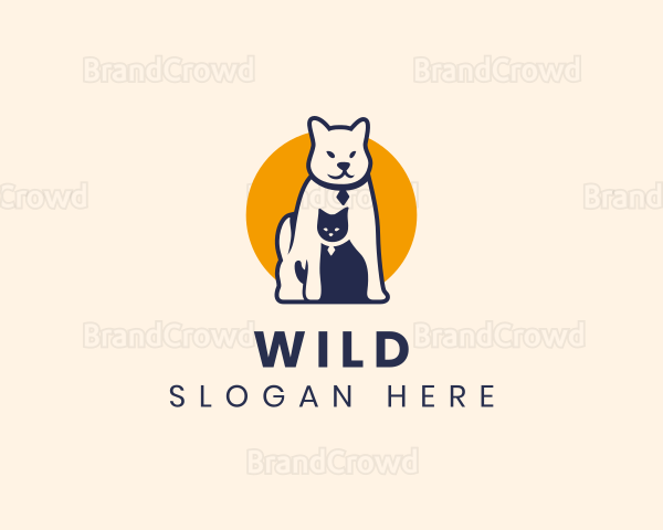 Cat Dog Pet Veterinary Logo