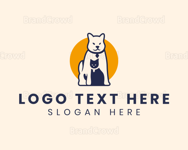 Cat Dog Pet Veterinary Logo