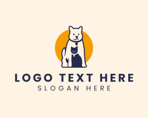 Negative Space - Cat Dog Pet Veterinary logo design