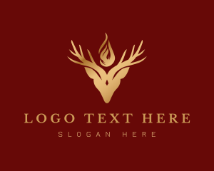 Moose - Gold Deer Animal logo design
