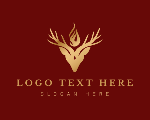 Gold Deer Animal Logo