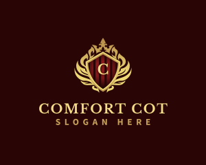 Decorative Crown Shield logo design