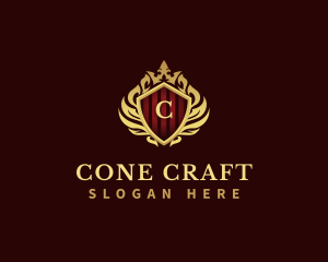 Decorative Crown Shield logo design