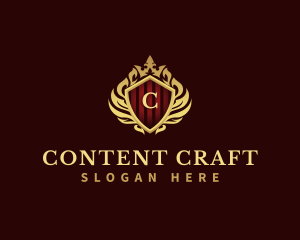 Decorative Crown Shield logo design