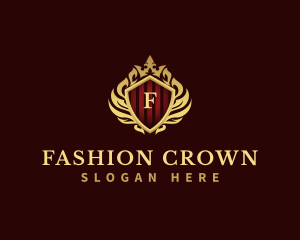 Decorative Crown Shield logo design