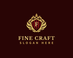 Decorative Crown Shield logo design