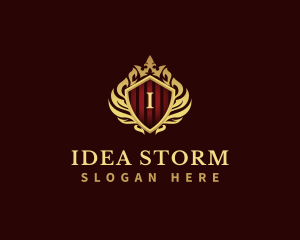 Decorative Crown Shield logo design