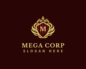 Decorative Crown Shield logo design