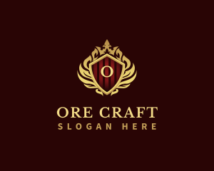 Decorative Crown Shield logo design