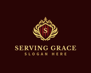 Decorative Crown Shield logo design