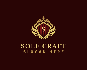 Decorative Crown Shield logo design