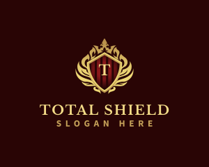 Decorative Crown Shield logo design