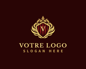 Decorative Crown Shield logo design