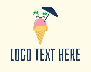 Cone - Ice Cream Beach logo design