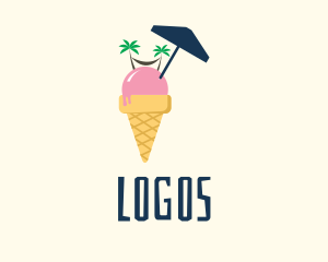 Dessert - Ice Cream Beach logo design