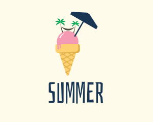 Ice Cream Beach  logo design