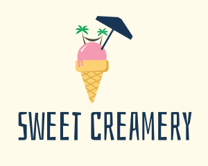 Ice Cream Beach  logo design