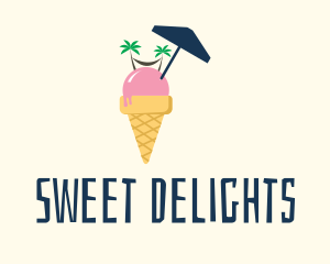 Ice Cream Beach  logo design