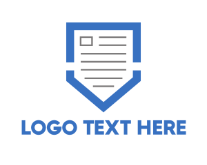 Note - Blue Shield Document logo design