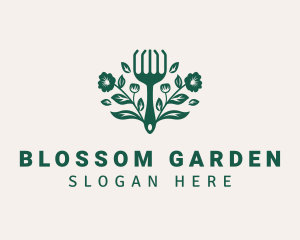 Flora - Flower Gardening Rake logo design