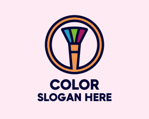 Colorful Makeup Brush logo design