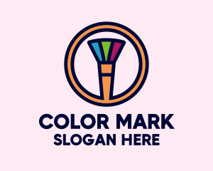 Colorful Makeup Brush logo design