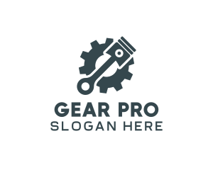 Gear - Piston Gear Mechanic logo design