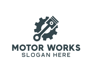 Motor - Piston Gear Mechanic logo design