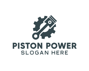 Piston - Piston Gear Mechanic logo design