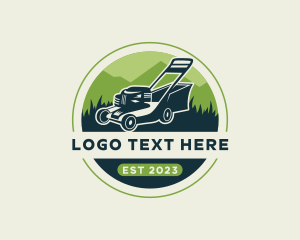 Grass Cutting - Gardening Lawn Care Mower logo design