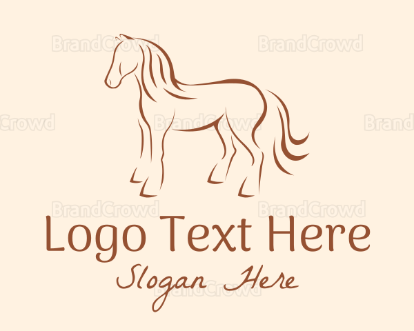 Brown Horse Silhouette Logo