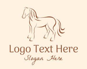 Equestrian - Brown Horse Silhouette logo design