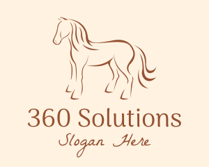 Brown Horse Silhouette logo design