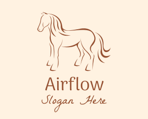 Brown Horse Silhouette logo design