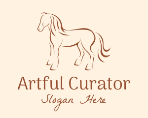 Brown Horse Silhouette logo design