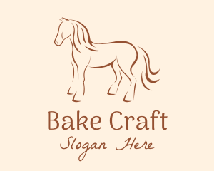 Brown Horse Silhouette logo design