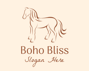 Brown Horse Silhouette logo design