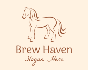 Brown Horse Silhouette logo design