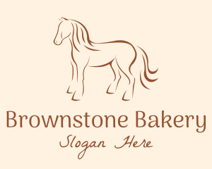 Brown - Brown Horse Silhouette logo design