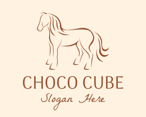 Veterinarian - Brown Horse Silhouette logo design