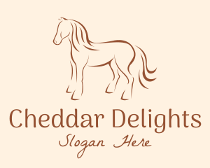 Brown Horse Silhouette logo design