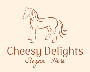 Brown Horse Silhouette logo design