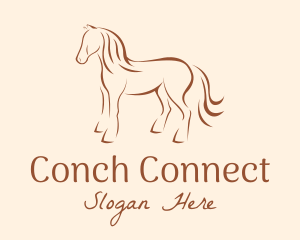 Brown Horse Silhouette logo design