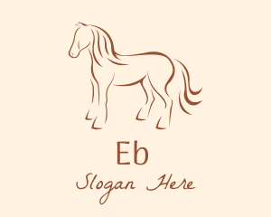 Brown Horse Silhouette logo design