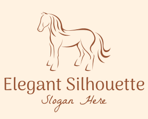 Brown Horse Silhouette logo design