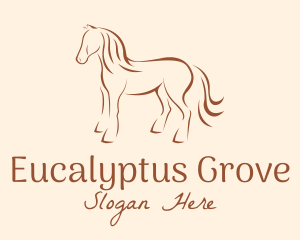 Brown Horse Silhouette logo design