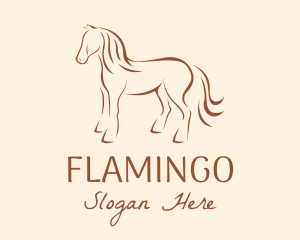 Brown Horse Silhouette logo design