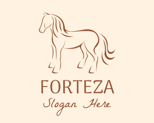 Brown Horse Silhouette logo design