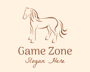 Brown Horse Silhouette logo design