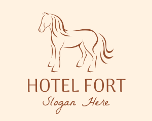 Brown Horse Silhouette logo design